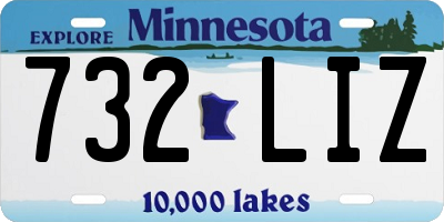 MN license plate 732LIZ