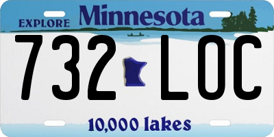 MN license plate 732LOC