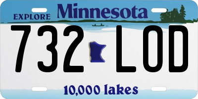 MN license plate 732LOD