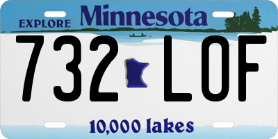 MN license plate 732LOF