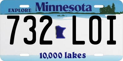 MN license plate 732LOI
