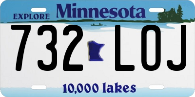 MN license plate 732LOJ
