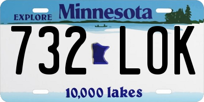 MN license plate 732LOK
