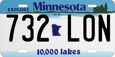MN license plate 732LON