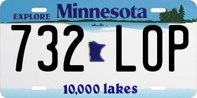 MN license plate 732LOP