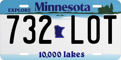 MN license plate 732LOT