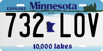 MN license plate 732LOV