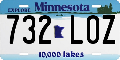MN license plate 732LOZ