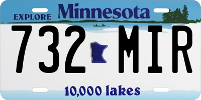 MN license plate 732MIR