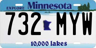 MN license plate 732MYW