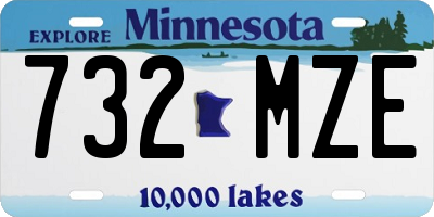 MN license plate 732MZE