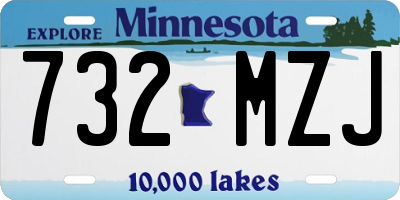 MN license plate 732MZJ