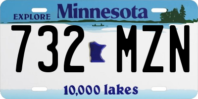 MN license plate 732MZN