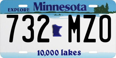 MN license plate 732MZO
