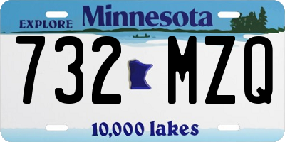 MN license plate 732MZQ