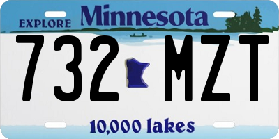 MN license plate 732MZT