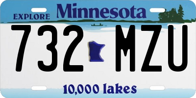 MN license plate 732MZU