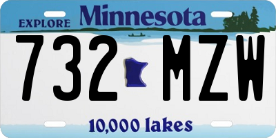 MN license plate 732MZW