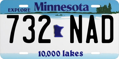 MN license plate 732NAD