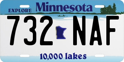 MN license plate 732NAF