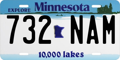 MN license plate 732NAM