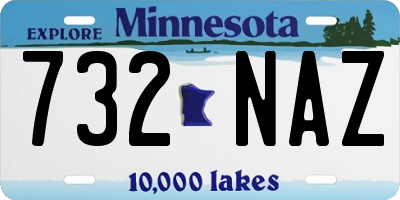 MN license plate 732NAZ