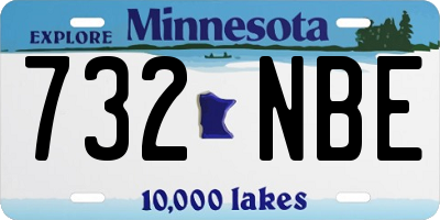 MN license plate 732NBE