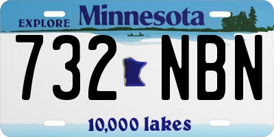 MN license plate 732NBN