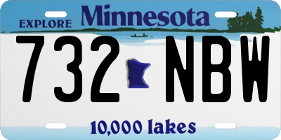 MN license plate 732NBW