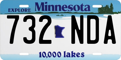 MN license plate 732NDA