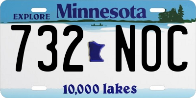 MN license plate 732NOC