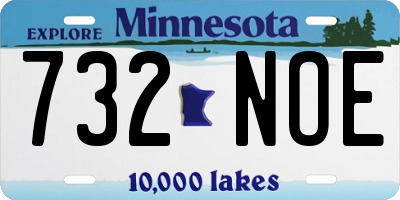 MN license plate 732NOE