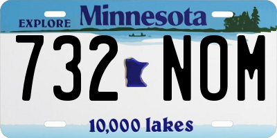MN license plate 732NOM
