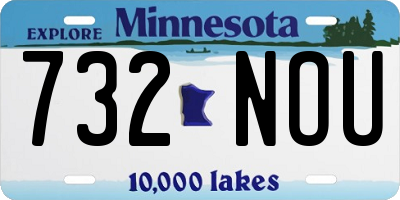 MN license plate 732NOU