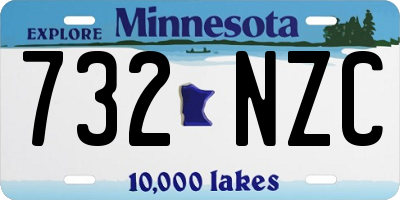 MN license plate 732NZC