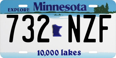 MN license plate 732NZF