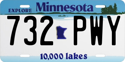 MN license plate 732PWY