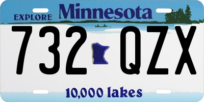 MN license plate 732QZX