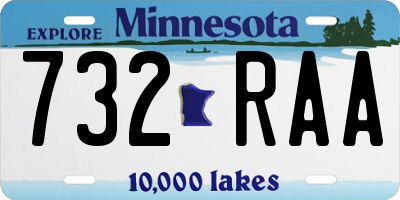 MN license plate 732RAA