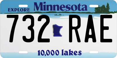 MN license plate 732RAE