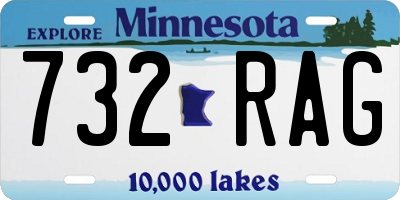 MN license plate 732RAG