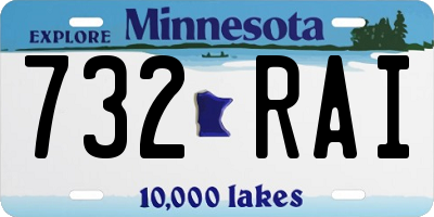 MN license plate 732RAI
