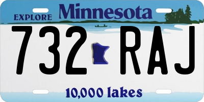 MN license plate 732RAJ
