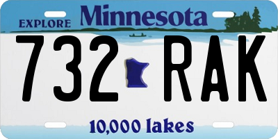 MN license plate 732RAK