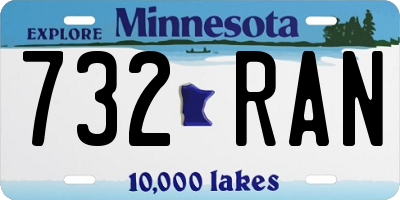 MN license plate 732RAN