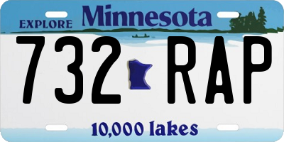 MN license plate 732RAP