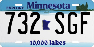 MN license plate 732SGF