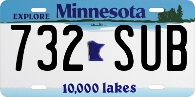MN license plate 732SUB