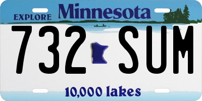 MN license plate 732SUM