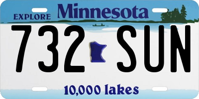 MN license plate 732SUN
